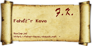 Fehér Keve névjegykártya