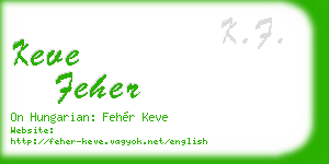 keve feher business card