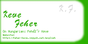 keve feher business card
